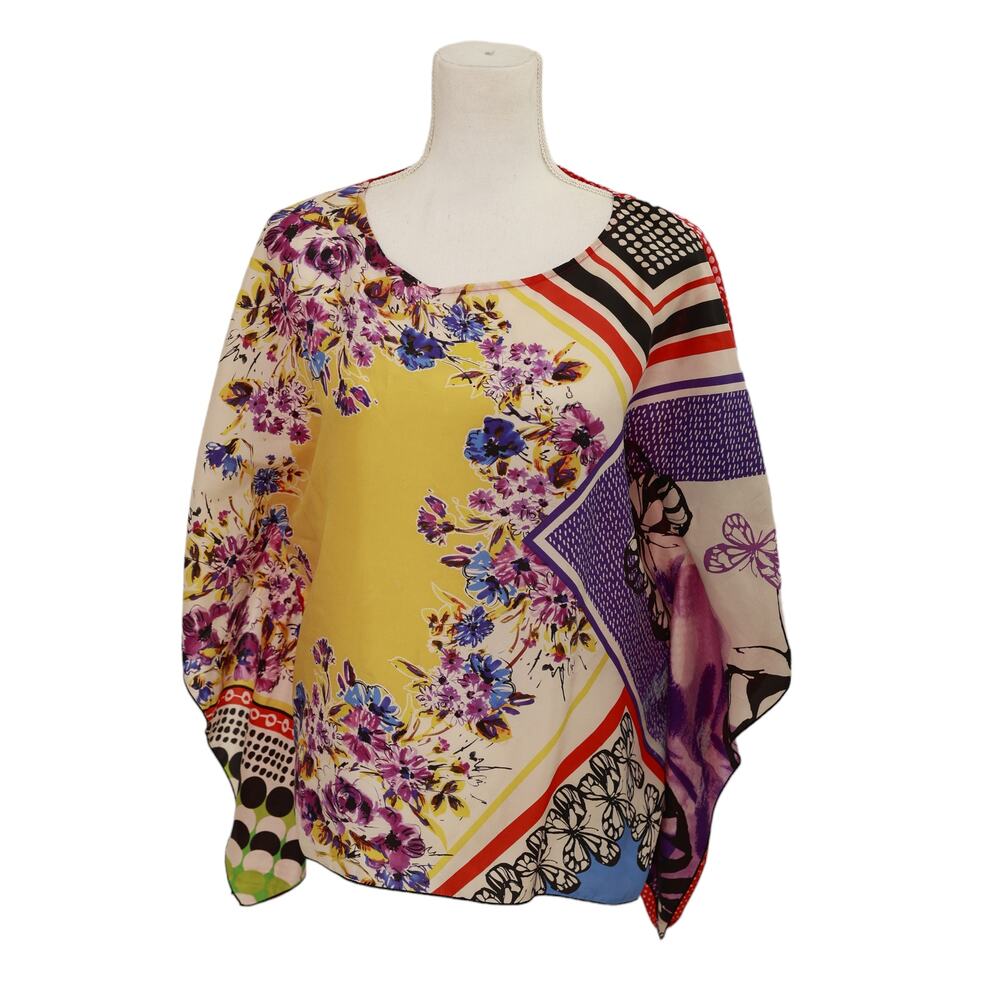 Cabi boho Blouse Top size medium floral butterfly colorful